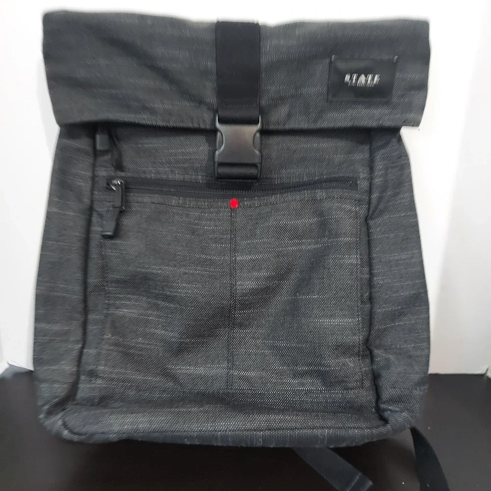 STATE Gray Canvas Roll Top Backpack Mens Travel Bag‎ Adjustable Straps Daypack